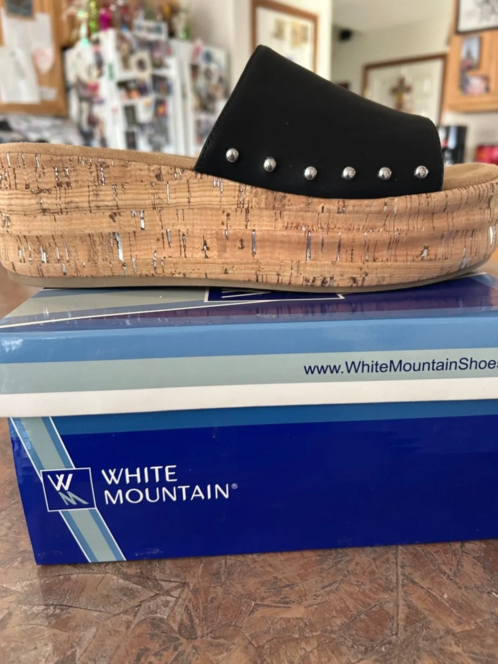 White Mountain Black And Sexy Bling Slides